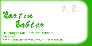 martin babler business card